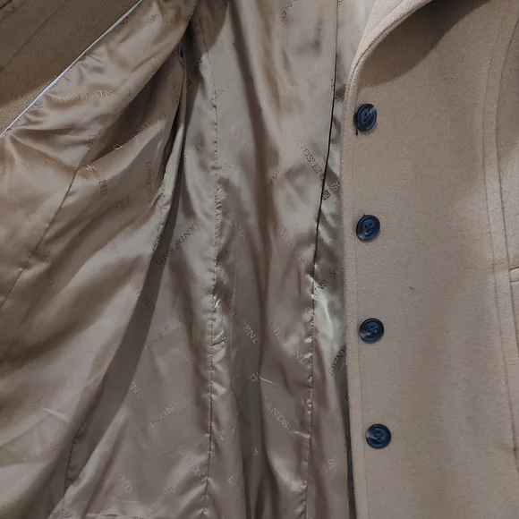 Land's End Tan Pea Coat for Women - Picture 3 of 10